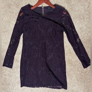 Elegant Plum Lace Dress